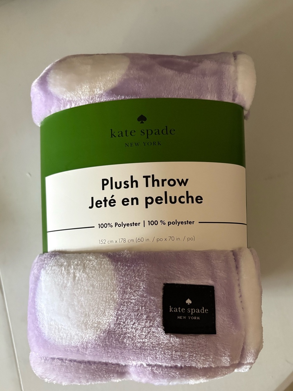 Kate Spade Plush Large Blanket - New in Package - Luxury Cozy Soft Blaket